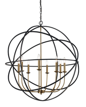 Trans Globe 70659 BK/AG - 8LT CHANDELIER-MULTI RING-BK/A