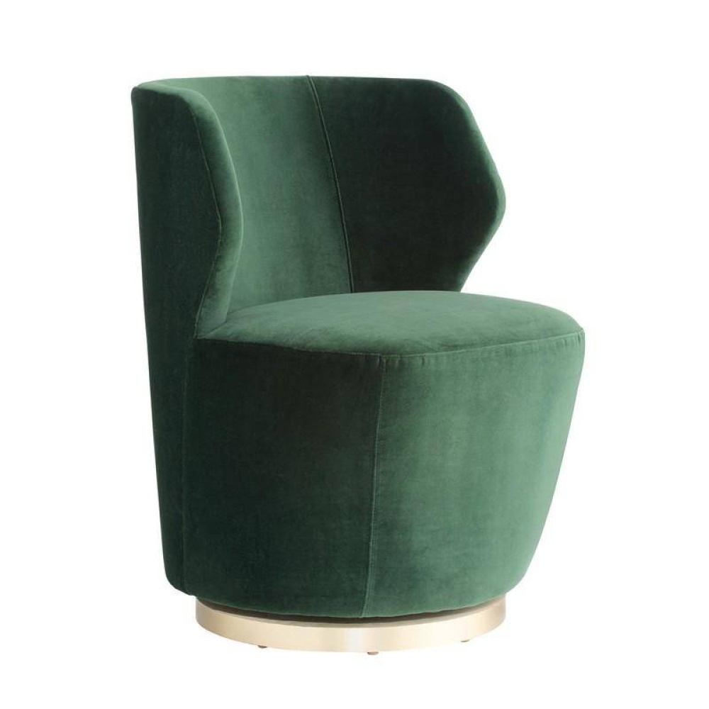 Poppy Chair Forest Velvet Champagne Swivel