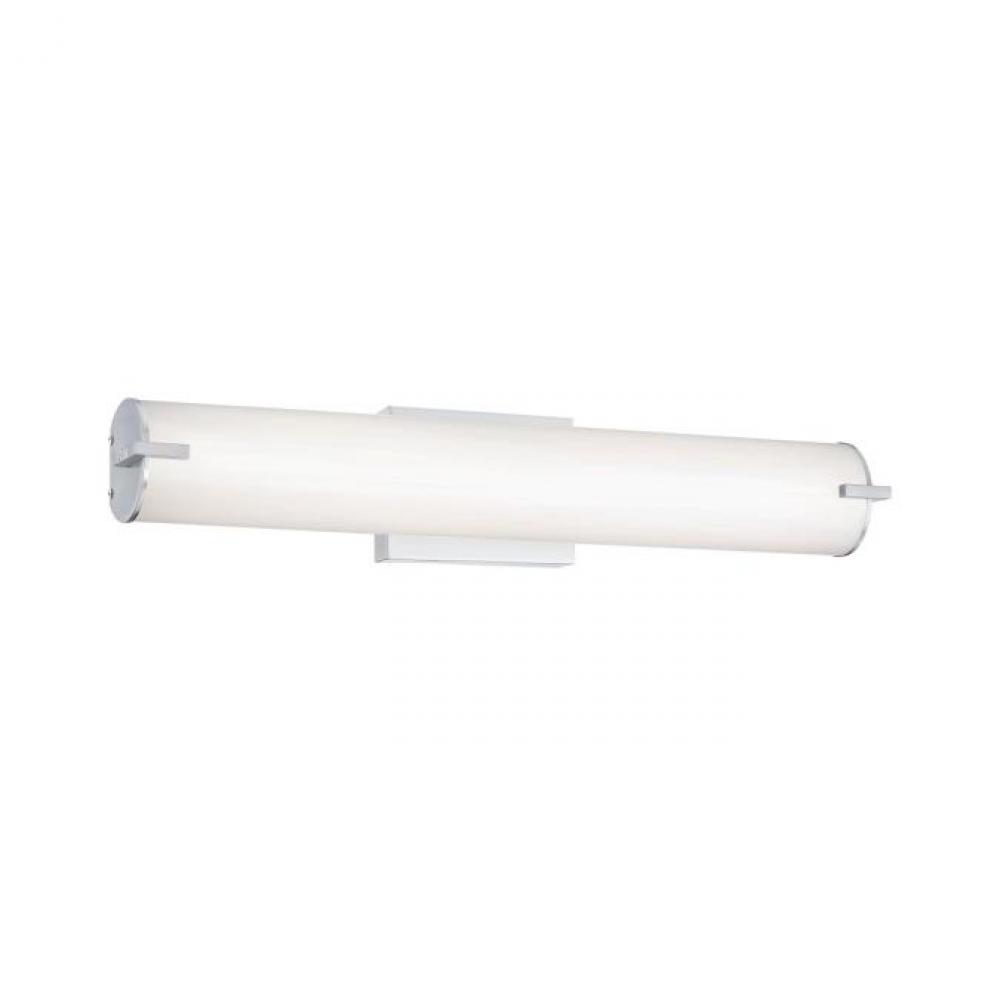 25W 1 Light LED Wall Fixture with Color Temperature Selection Brushed Nickel Finish White Frosted