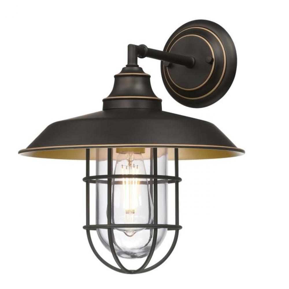 Wall Fixture Black-Bronze Finish with Highlights Clear Glass
