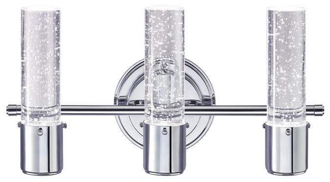 22W Light LED Wall Fixture Chrome Finish Bubble Glass 6311900 Cates  Lighting At Elements of Design
