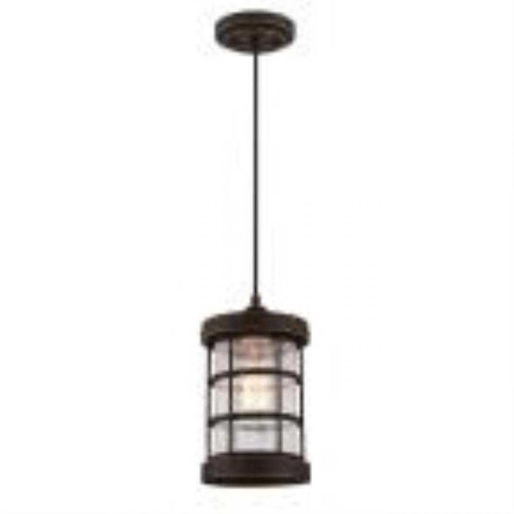 Mini Pendant Oil Rubbed Bronze Finish with Highlights Clear Crackle Glass