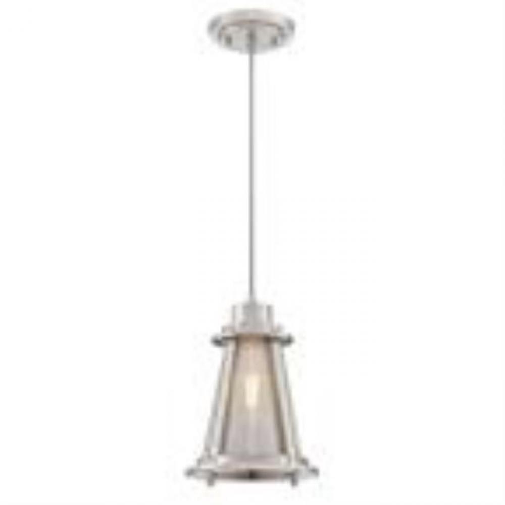 Mini Pendant Brushed Nickel Finish Mesh and Clear Glass