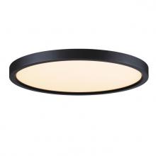 Westinghouse 6133600 - 15 in. 30W Dimmable LED Flush with Color Temperature Selection Black Finish White Acrylic Shade