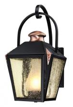 Westinghouse 6312300 - Wall Fixture Matte Black Finish with Copper Accents Clear Seeded Glass