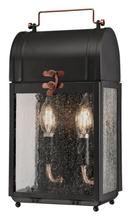 Westinghouse 6334900 - 2 Light Wall Fixture Matte Black Finish Washed with Copper Accents Clear Seeded Glass