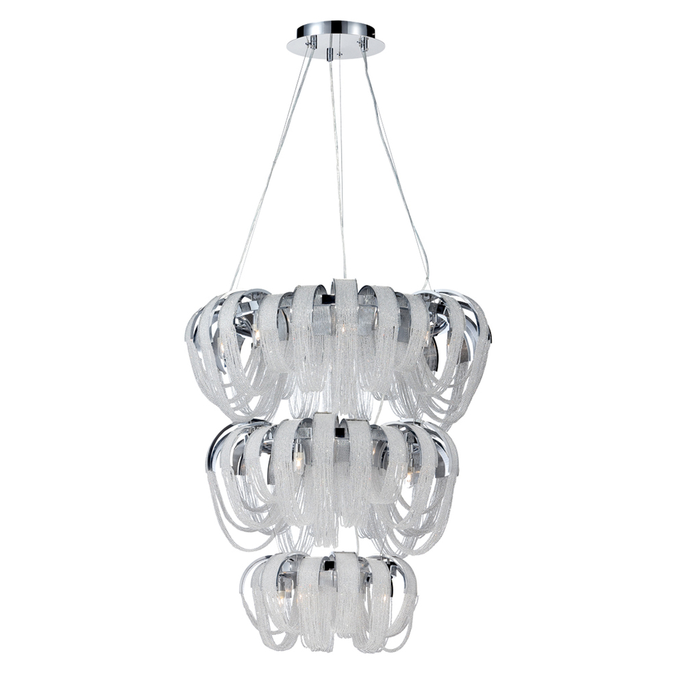 Sage, 17Lt Chandelier, Chrome/Clear