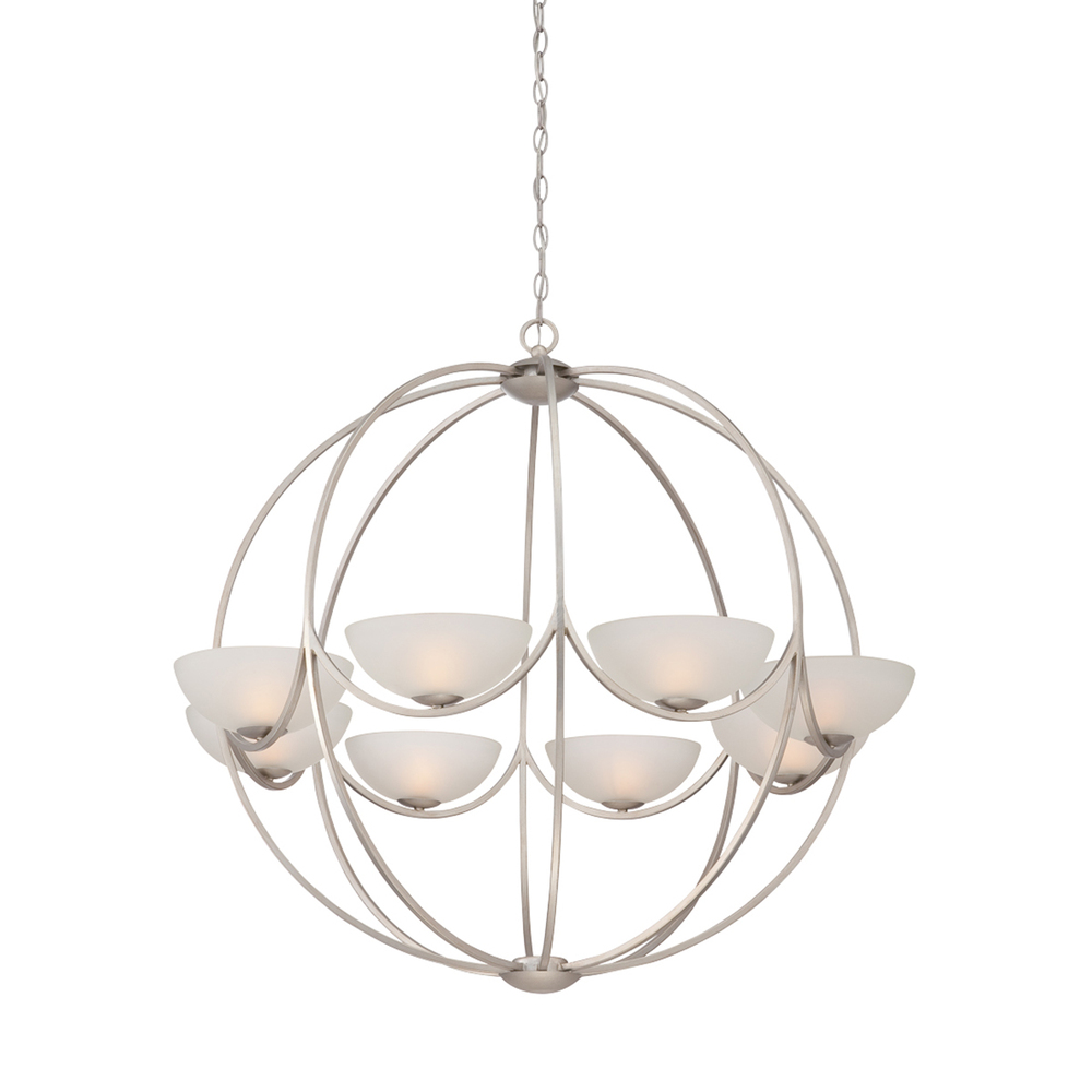 Carlucci, 8Lt Chandelier, Silver