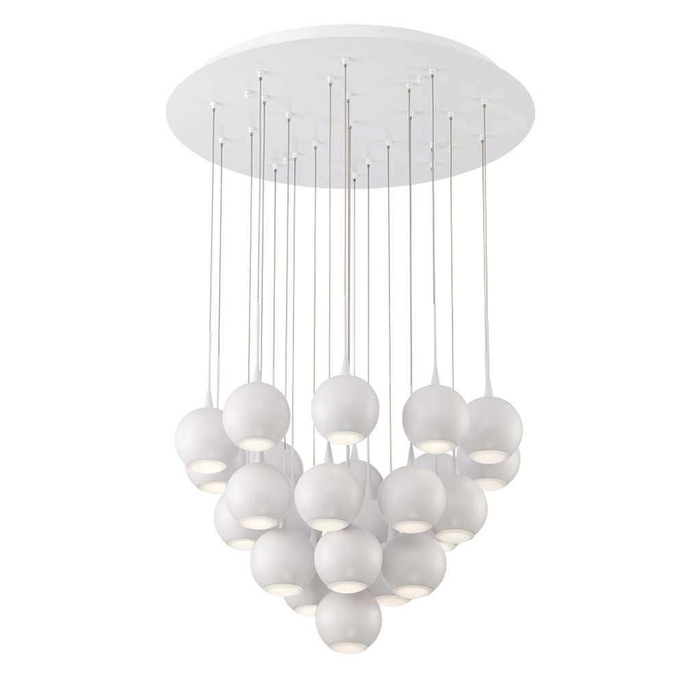 Patruno 24-Light LED Chandelier, Matte White Finish