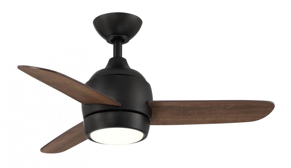 The Mini 36” Indoor/Outdoor Tunable White LED Ceiling Fan - Matte Black