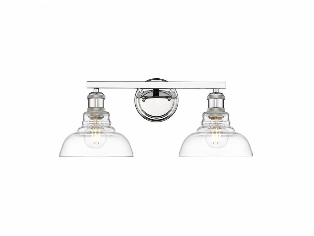 Carver 2-Light Vanity Light in Chrome with Clear Glass