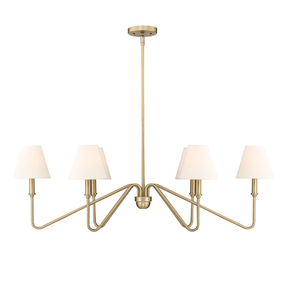 Kennedy BCB Linear Pendant in Brushed Champagne Bronze with Ivory Linen Shade