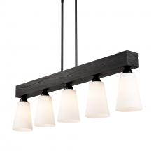 Golden 1830-LP BLK-OP - Neela Linear Pendant in Matte Black with Opal Glass Shade