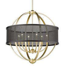 Golden 3167-6 OG-BLK - Colson 6 Light Chandelier in Olympic Gold & Matte Black Shade