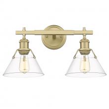 Golden 3306-BA2 BCB-CLR - Orwell 2-Light Vanity Light in Brushed Champagne Bronze with Clear Glass