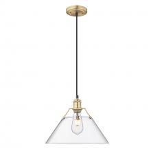 Golden 3306-L BCB-CLR - Orwell 14" Wide Large Pendant in Brushed Champagne Bronze with Clear Glass