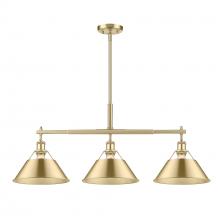 Golden 3306-LP BCB-BCB - Orwell 3-Light Linear Pendant in Brushed Champagne Bronze