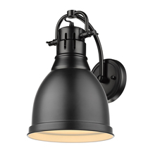 Golden 3602-1W BLK-BLK - Duncan 1 Light Wall Sconce in Matte Black with a Matte Matte Black Shade