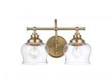 Golden 3610-BA2 BCB-CLR - Daphne 2-Light Vanity Light in Brushed Champagne Bronze with Clear Glass