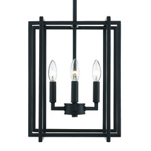 Golden 6070-4 BLK-BLK - Tribeca 4-Light Chandelier in Matte Black with Matte Black Accents