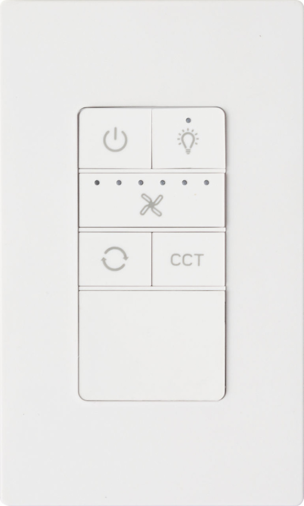 6 - Speed with Dimmer and Reverse Hardwire Bond Wall Control for Smart Fans in White