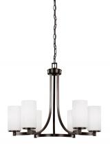 Generation Lighting 3139106-710 - Hettinger transitional 6-light indoor dimmable ceiling chandelier pendant light in bronze finish wit