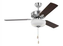 Generation Lighting 3LD48BSD - Linden 48'' traditional dimmable LED indoor brushed steel silver ceiling fan with light kit
