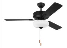 Generation Lighting 3LD48MBKD - Linden 48'' traditional dimmable LED indoor midnight black ceiling fan with light kit and re