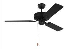 Generation Lighting 3LD48MBK - Linden 48'' traditional indoor midnight black ceiling fan with reversible motor