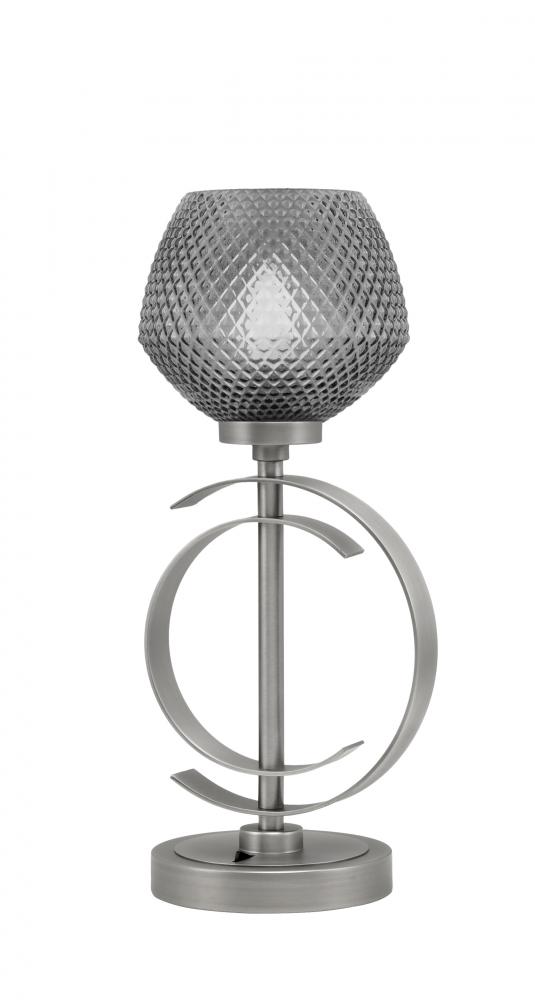 Accent Lamp, Graphite Finish, 6" Smoke Textured Glass