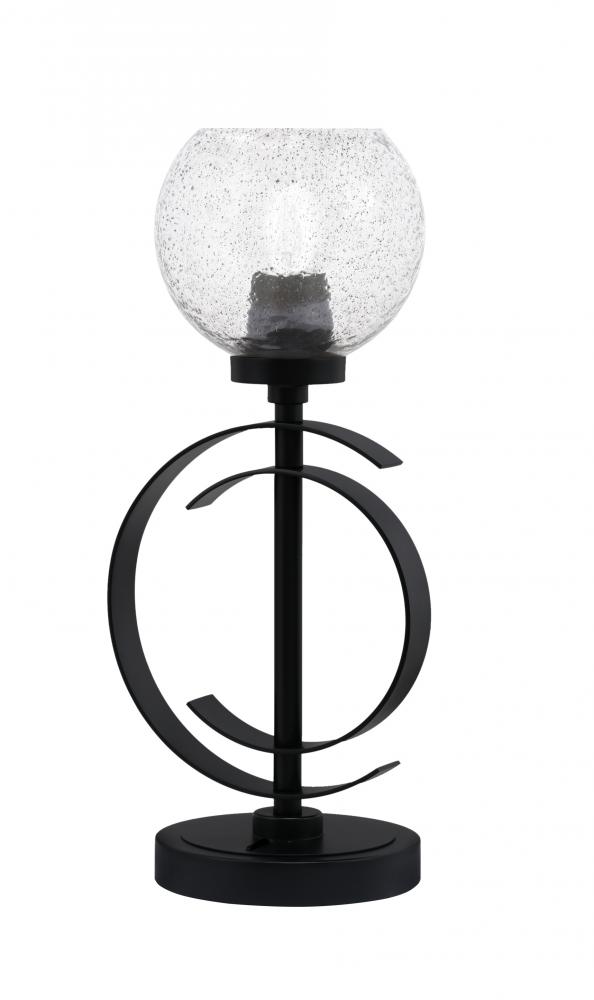 Accent Lamp, Matte Black Finish, 5.75" Smoke Bubble Glass