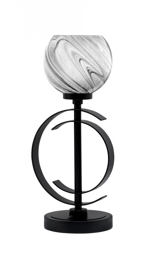 Accent Lamp, Matte Black Finish, 5.75" Onyx Swirl Glass
