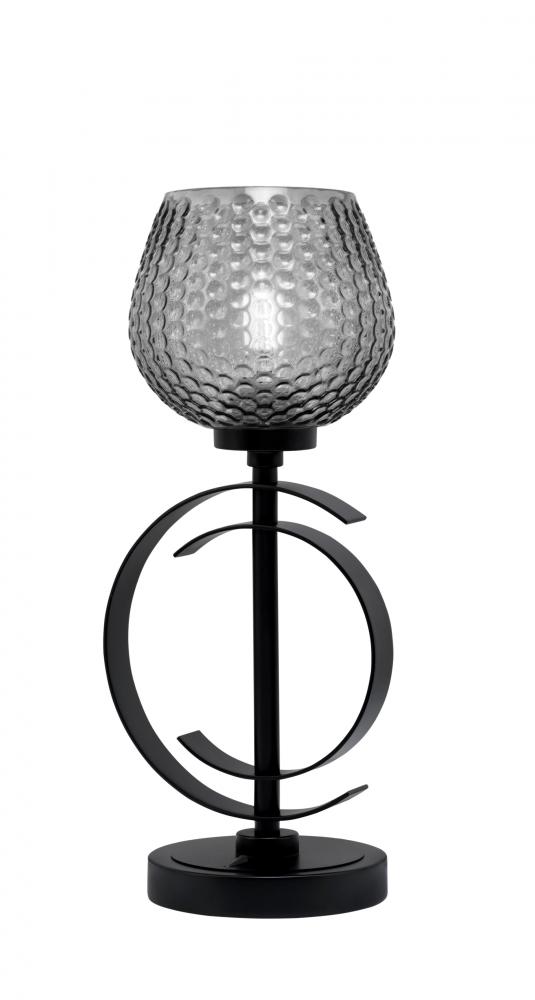 Accent Lamp, Matte Black Finish, 6" Smoke Textured Glass