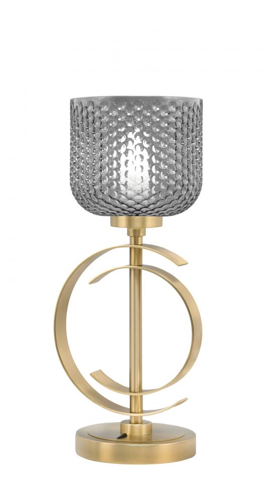 Accent Lamp, New Age Brass Finish, 6" Smoke Textured Glass
