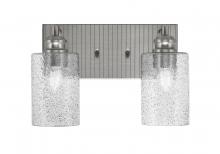 Toltec Company 1162-BN-3002 - Edge 2 Light Bath Bar, Brushed Nickel Finish, 4" Smoke Bubble Glass