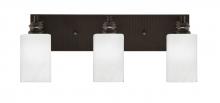 Toltec Company 1163-ES-3001 - Edge 3 Light Bath Bar, Espresso Finish, 4" White Marble Glass