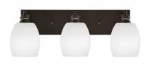 Toltec Company 1163-ES-615 - Edge 3 Light Bath Bar, Espresso Finish, 5" White Linen Glass