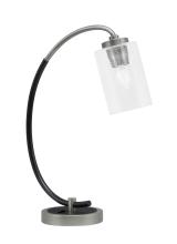 Toltec Company 57-GPMB-300 - Desk Lamp, Graphite & Matte Black Finish, 4" Clear Bubble Glass