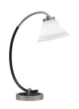 Toltec Company 57-GPMB-311 - Desk Lamp, Graphite & Matte Black Finish, 7" White Muslin Glass