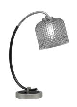 Toltec Company 57-GPMB-4612 - Desk Lamp, Graphite & Matte Black Finish, 6" Smoke Textured Glass