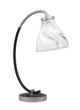 Toltec Company 57-GPMB-4769 - Desk Lamp, Graphite & Matte Black Finish, 6.25" Onyx Swirl Glass