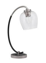 Toltec Company 57-GPMB-4810 - Desk Lamp, Graphite & Matte Black Finish, 6" Clear Bubble Glass