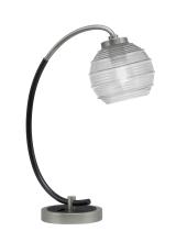 Toltec Company 57-GPMB-5110 - Desk Lamp, Graphite & Matte Black Finish, 6" Clear Ribbed Glass