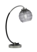 Toltec Company 57-GPMB-5112 - Desk Lamp, Graphite & Matte Black Finish, 6" Smoke Ribbed Glass