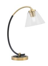 Toltec Company 57-MBNAB-302 - Desk Lamp, Matte Black & New Age Brass Finish, 7" Clear Bubble Glass
