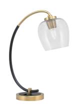 Toltec Company 57-MBNAB-4810 - Desk Lamp, Matte Black & New Age Brass Finish, 6" Clear Bubble Glass