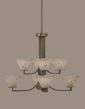 Toltec Company 578-GP-751 - Eight Light Frosted Crystal Glass Graphite Up Chandelier