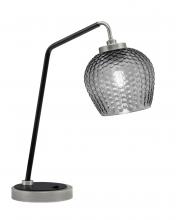 Toltec Company 59-GPMB-4602 - Desk Lamp, Graphite & Matte Black Finish, 6" Smoke Textured Glass