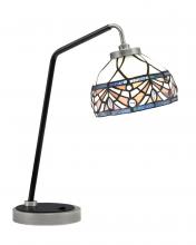 Toltec Company 59-GPMB-9485 - Desk Lamp, Graphite & Matte Black Finish, 7" Royal Merlot Art Glass