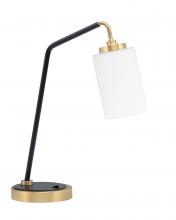 Toltec Company 59-MBNAB-310 - Desk Lamp, Matte Black & New Age Brass Finish, 4" White Muslin Glass